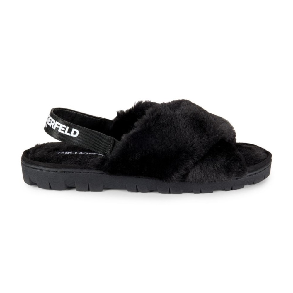 Karl Lagerfeld Fax Fur Slippers Sandals